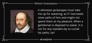 Image of Shakespeare with profane quotation